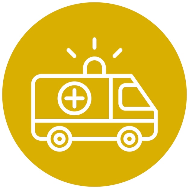 Diseño vectorial de la ambulancia Van Icon Style