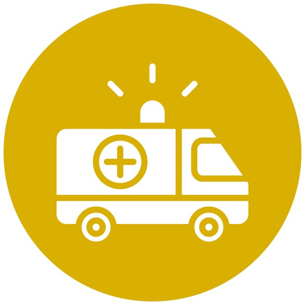 Diseño vectorial de la ambulancia Van Icon Style