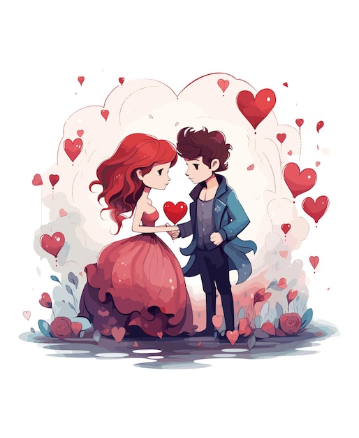 Vector diseño vectorial de amor de pareja linda