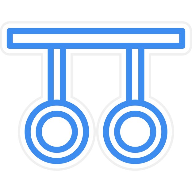 Diseño vectorial de anillos de gimnasio Estilo de icono