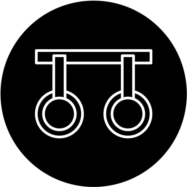 Diseño vectorial de anillos de gimnasio Estilo de icono