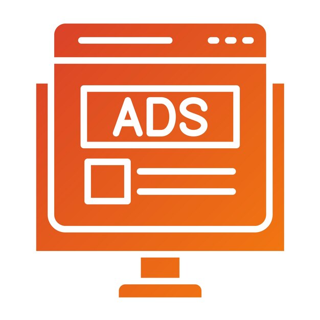 Diseño vectorial de anuncios de Internet Estilo de icono
