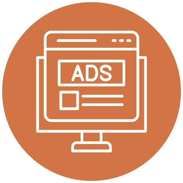 Diseño vectorial de anuncios de Internet Estilo de icono