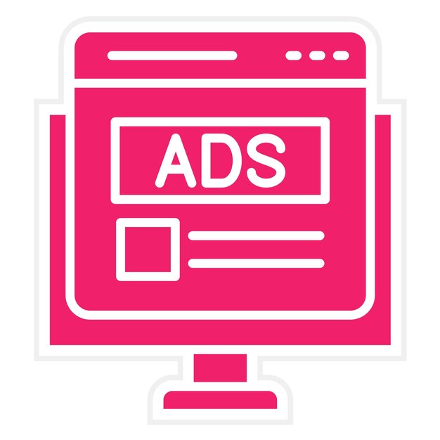 Diseño vectorial de anuncios de Internet Estilo de icono