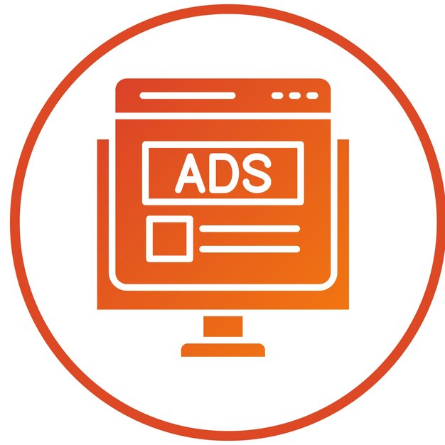 Diseño vectorial de anuncios de Internet Estilo de icono
