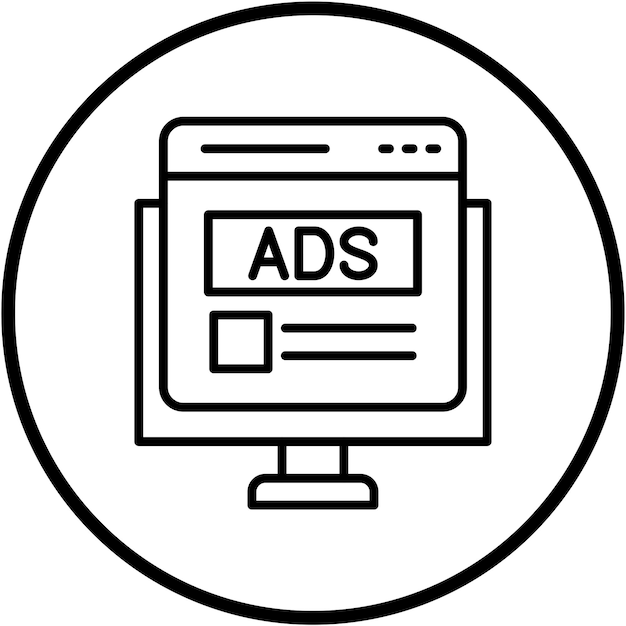 Diseño vectorial de anuncios de Internet Estilo de icono