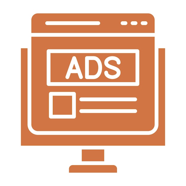 Diseño vectorial de anuncios de Internet Estilo de icono