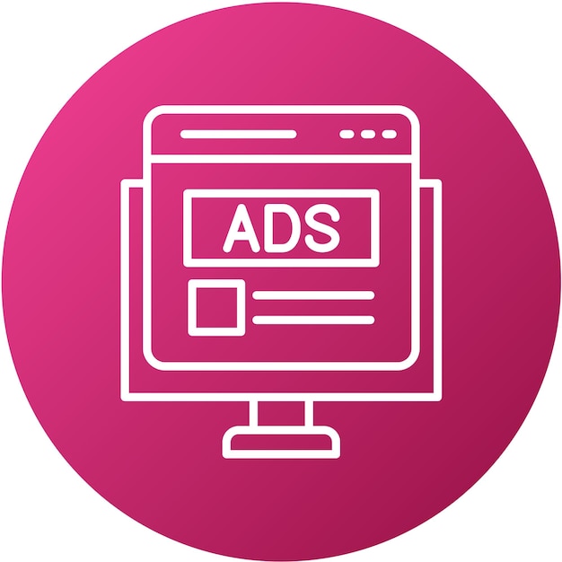 Diseño vectorial de anuncios de Internet Estilo de icono