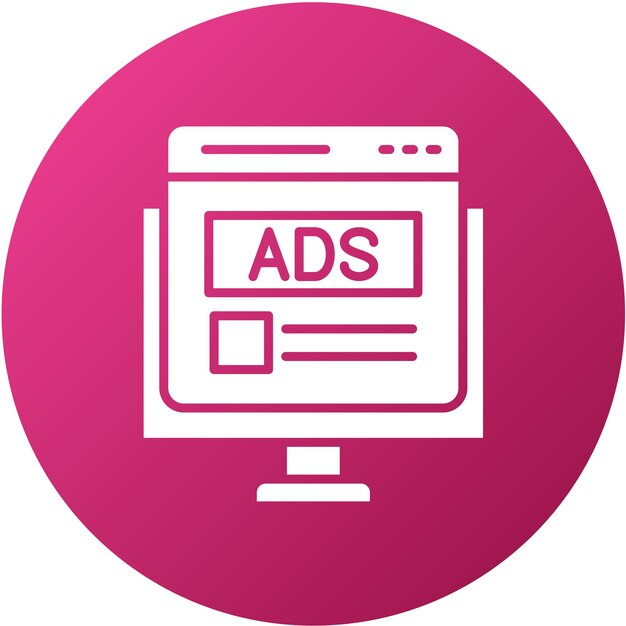 Diseño vectorial de anuncios de Internet Estilo de icono
