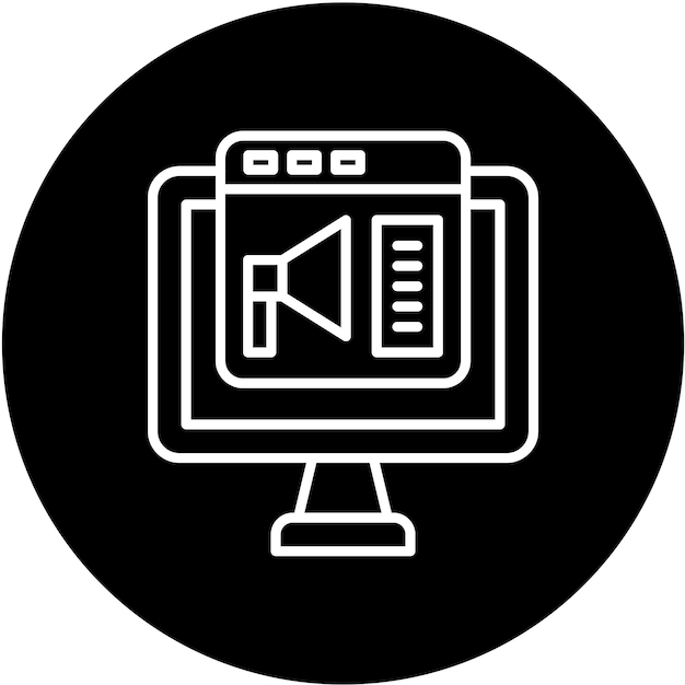 Diseño vectorial de anuncios en línea Estilo de icono