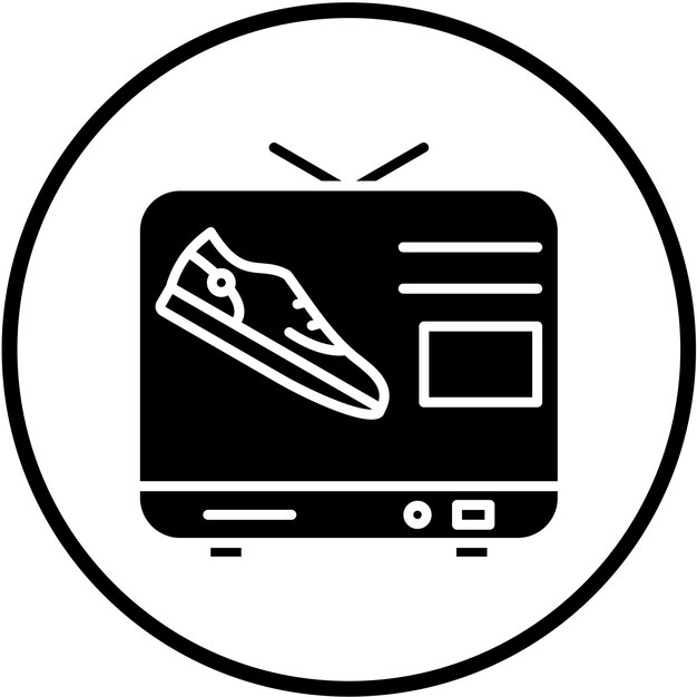 Diseño vectorial de anuncios de TV Estilo de icono