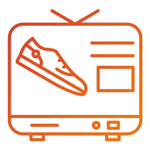Diseño vectorial de anuncios de TV Estilo de icono