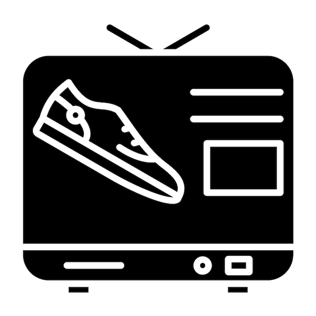 Diseño vectorial de anuncios de TV Estilo de icono