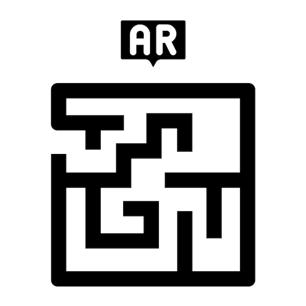 Diseño vectorial Ar estilo de icono de laberinto