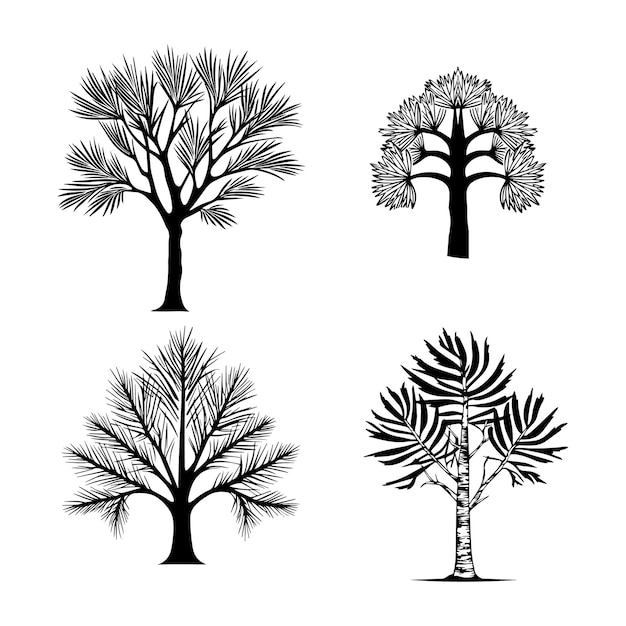 Diseño vectorial de árboles Gráficos escalables de alta calidad para proyectos temáticos de la naturaleza