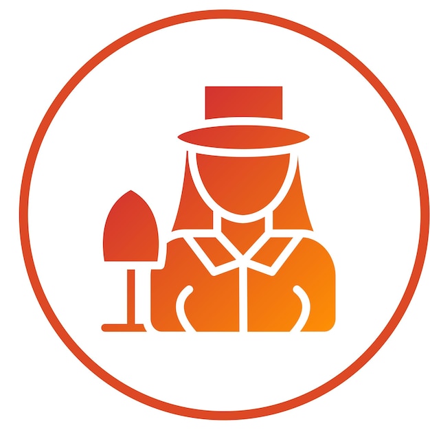 Diseño vectorial arqueólogo estilo de icono femenino