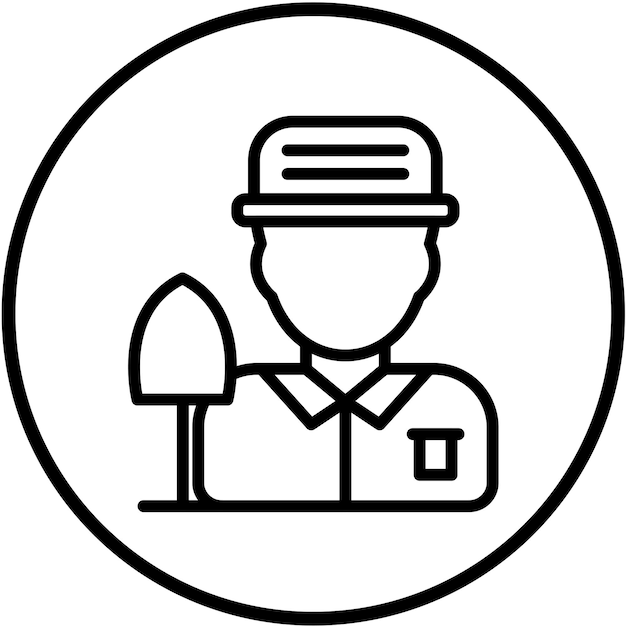 Diseño vectorial arqueólogo estilo de icono masculino
