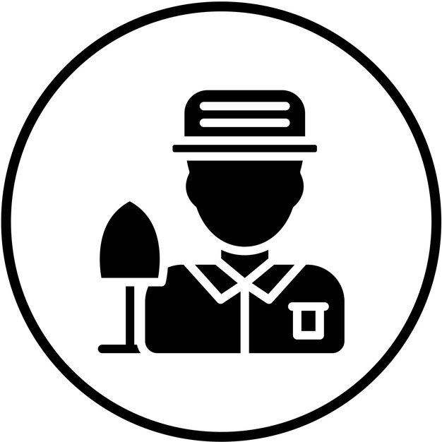 Diseño vectorial arqueólogo estilo de icono masculino