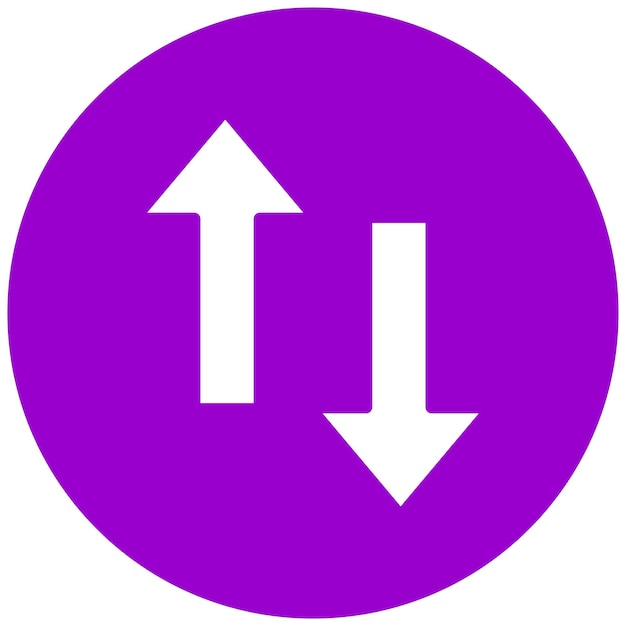 Diseño vectorial hacia arriba y hacia abajo Estilo de icono