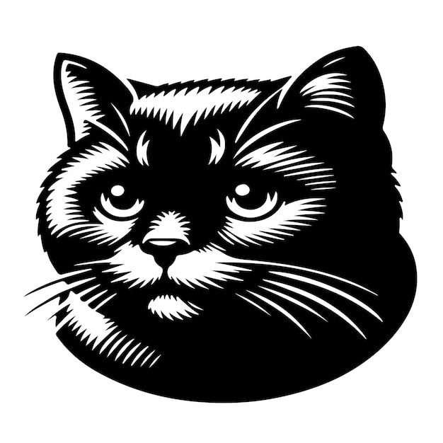 diseño vectorial de arte de gato blanco y negro