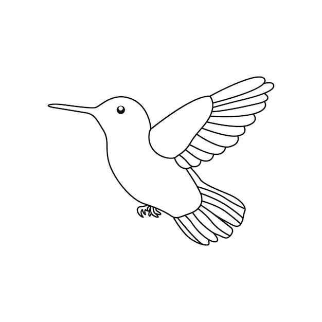 Diseño vectorial de arte lineal de una sola línea de pájaro y vector de arte lineal