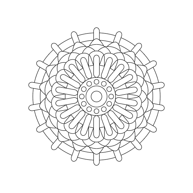 Diseño vectorial de arte de mandala Ilustración abstracta de dibujo geométrico de mandala aislada en blanco