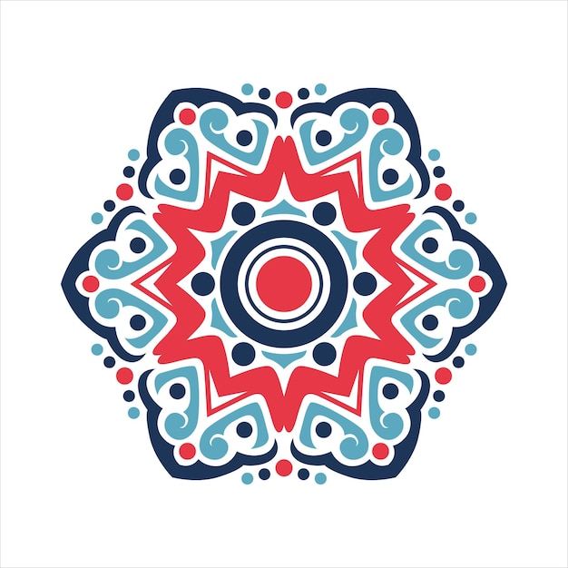 Diseño vectorial de arte de mandala moderno con una hermosa mezcla de colores adecuada para todo el diseño publicitario