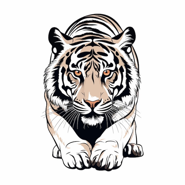 Vector diseño vectorial de arte de tigre