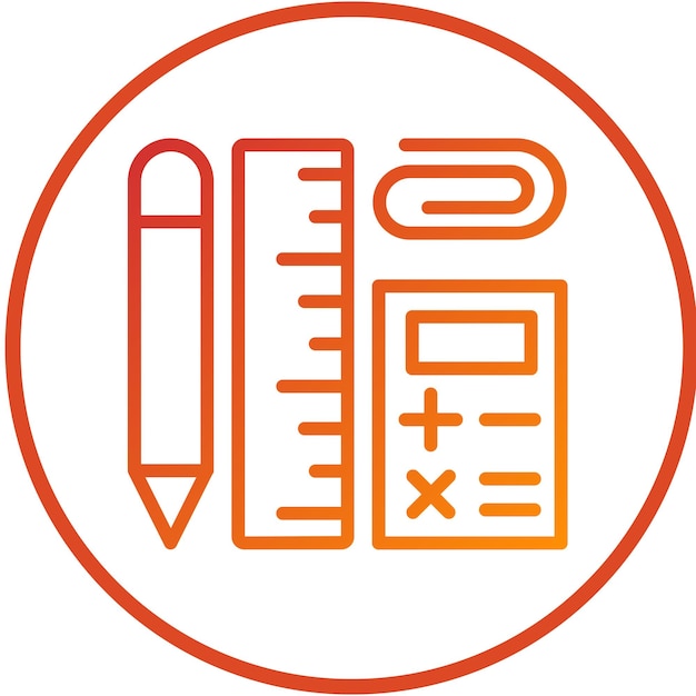 Diseño vectorial de artículos de oficina Estilo de icono