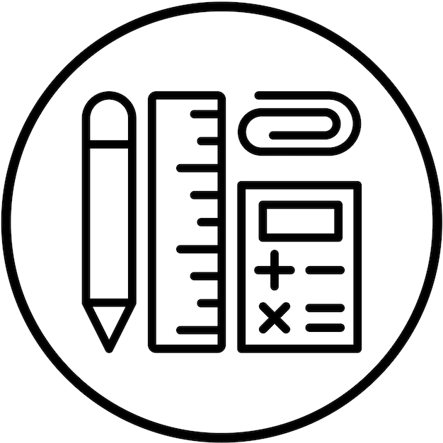Diseño vectorial de artículos de oficina Estilo de icono