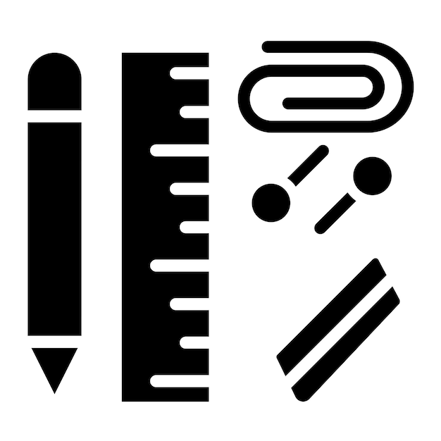 Diseño vectorial de artículos de oficina Estilo de icono