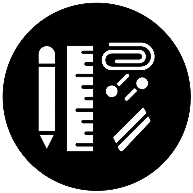 Diseño vectorial de artículos de oficina Estilo de icono