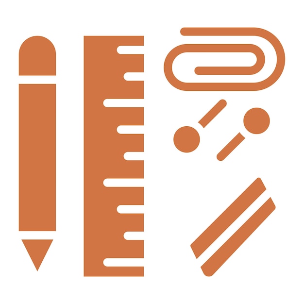 Diseño vectorial de artículos de oficina Estilo de icono