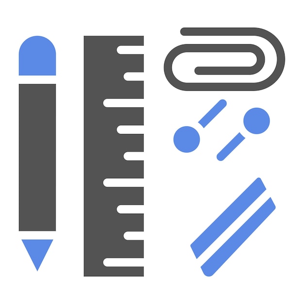 Diseño vectorial de artículos de oficina Estilo de icono