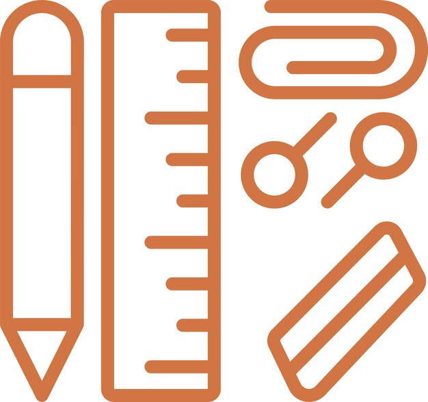 Diseño vectorial de artículos de oficina Estilo de icono