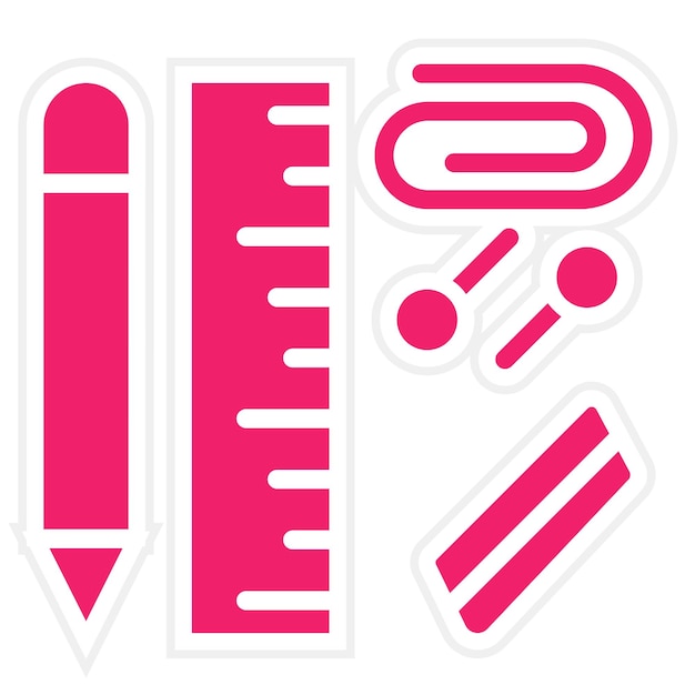 Diseño vectorial de artículos de oficina Estilo de icono
