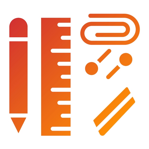 Diseño vectorial de artículos de oficina Estilo de icono