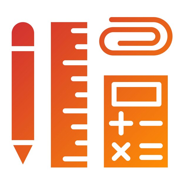 Diseño vectorial de artículos de oficina Estilo de icono