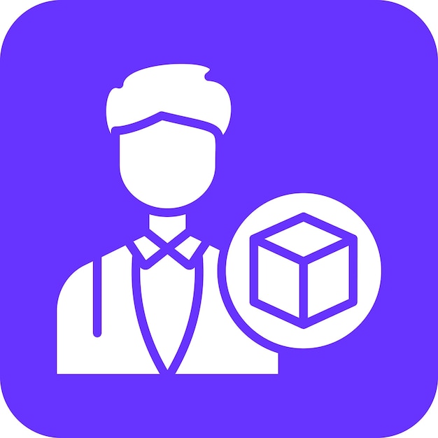 Diseño vectorial artista 3D estilo de icono masculino