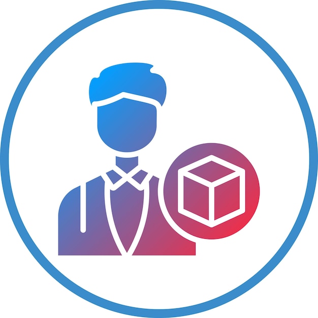 Diseño vectorial artista 3D estilo de icono masculino
