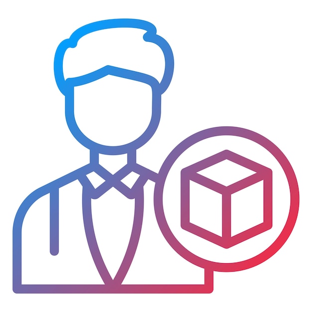 Diseño vectorial artista 3D estilo de icono masculino