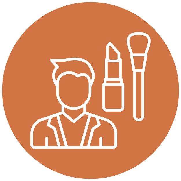 Diseño vectorial Artista de maquillaje Estilo de ícono masculino