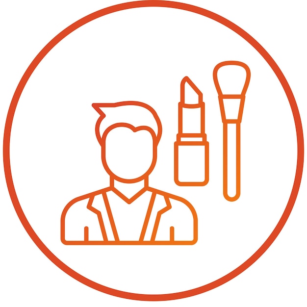 Diseño vectorial Artista de maquillaje Estilo de ícono masculino