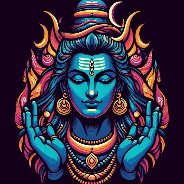 El diseño vectorial artístico de Lord Shiv