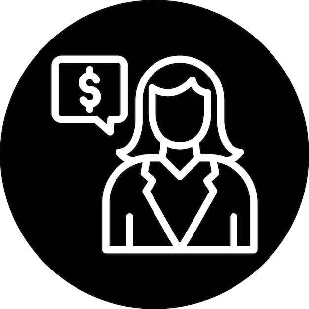 Diseño vectorial Asesora femenina Estilo del icono