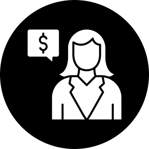 Diseño vectorial Asesora femenina Estilo del icono