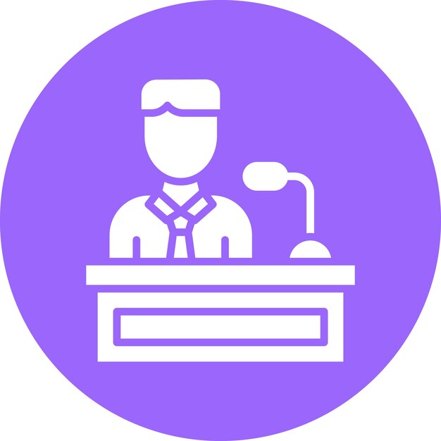 Diseño vectorial Asistente Líder de la minoría Estilo del icono