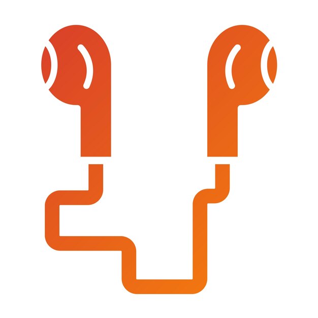 Diseño vectorial de los auriculares Estilo del icono