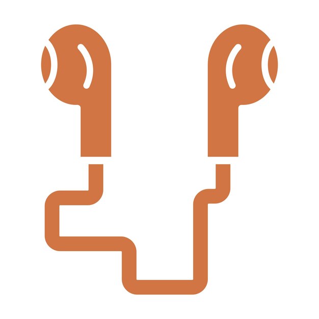 Diseño vectorial de los auriculares Estilo del icono
