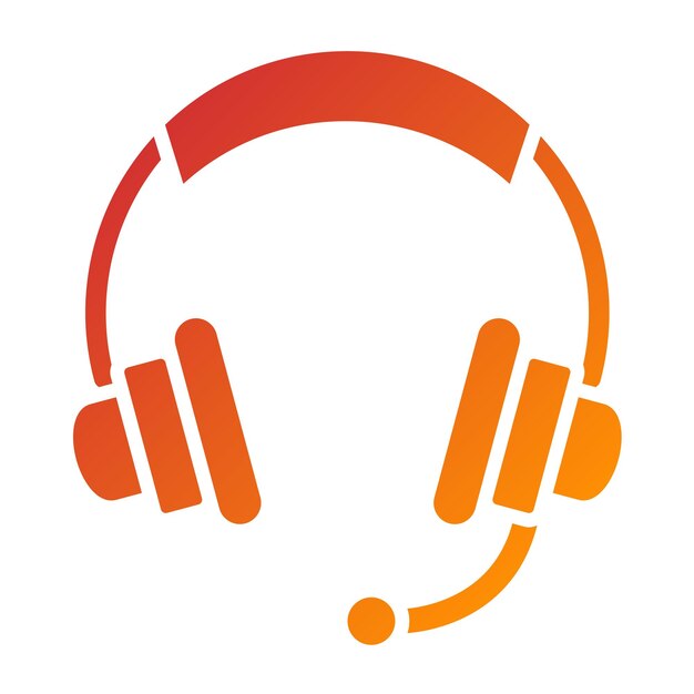Diseño vectorial de auriculares para juegos Estilo de icono